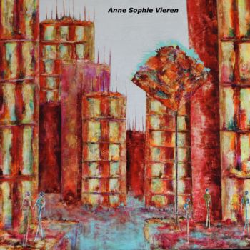 Painting titled "Éternité ... Thème…" by Anne Sophie Vieren, Original Artwork, Oil Mounted on Wood Stretcher frame