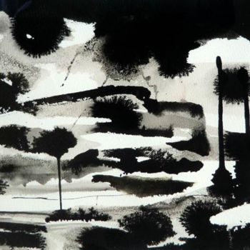 Drawing titled "Paysage I" by Anne Spicas, Original Artwork