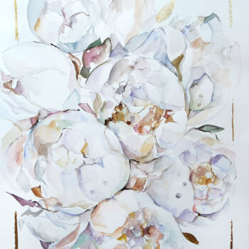 Картина под названием "Floral drawing, Neu…" - Annet Loginova, Подлинное произведение искусства, Акварель