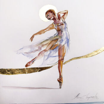 Painting titled "BALLET ART, BALLERI…" by Annet Loginova, Original Artwork, Watercolor
