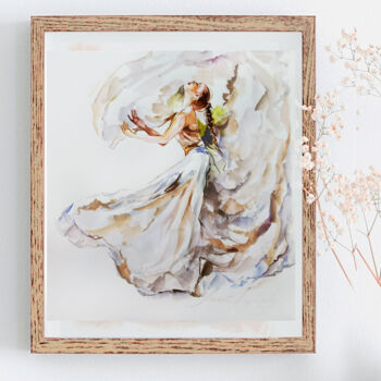 Ζωγραφική με τίτλο "Ballerina wall art,…" από Annet Loginova, Αυθεντικά έργα τέχνης, Χαρτί Τοποθετήθηκε στο Χαρτόνι
