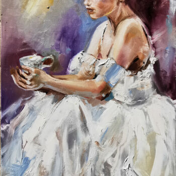 Peinture intitulée "Ballet dancer girl…" par Annet Loginova, Œuvre d'art originale, Huile
