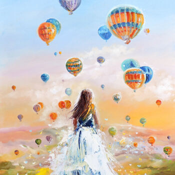 Painting titled "Where dreams are bo…" by Annet Loginova, Original Artwork, Oil