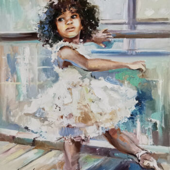 제목이 "Little Ballerina"인 미술작품 Annet Loginova로, 원작, 기름 목재 패널에 장착됨