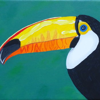 Painting titled "toucantesque" by Anne Test'Arts, Original Artwork, Acrylic