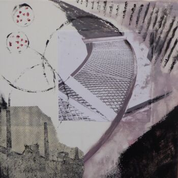 Painting titled "Cement Plant 2" by Annette Marx, Original Artwork, Collages