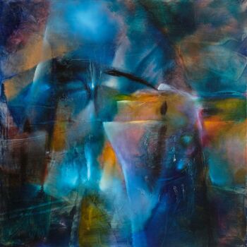 Картина под названием "Winternacht" - Annette Schmucker, Подлинное произведение искусства, Масло Установлен на Деревянная ра…
