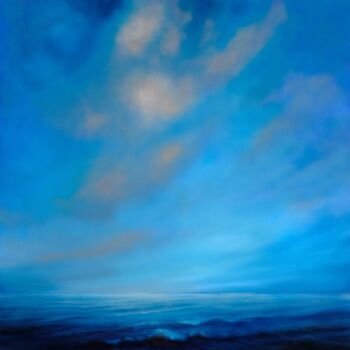 Painting titled "In a silent way" by Annette Schmucker, Original Artwork, Oil Mounted on Wood Stretcher frame