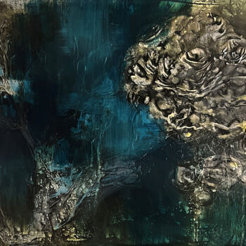 Картина под названием "Blue Cotton Field" - Annette Wyrick-Solari, Подлинное произведение искусства, Масло Установлен на Дер…
