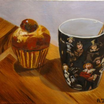 Pintura titulada "Un thé avec Rembran…" por Anne Zamo, Obra de arte original, Oleo