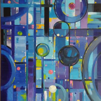 Картина под названием "Original abstract p…" - Анна Гапонюк, Подлинное произведение искусства, Масло Установлен на Деревянна…
