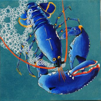 Pittura intitolato "homar-bulles.jpg" da Annha, Opera d'arte originale, Olio
