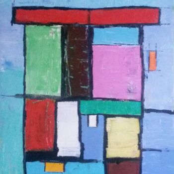 Painting titled "Architexture" by Annick Bouhan, Original Artwork, Acrylic Mounted on artwork_cat.