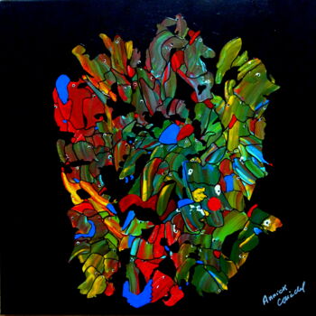 제목이 "ACCORD PERDU"인 미술작품 Annick Couëdel로, 원작, 아크릴 나무 들것 프레임에 장착됨