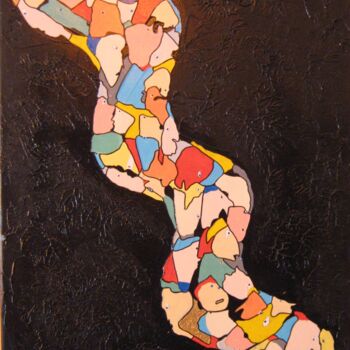 Malerei mit dem Titel "LE PLUS COURT CHEMI…" von Annick Couëdel, Original-Kunstwerk, Acryl