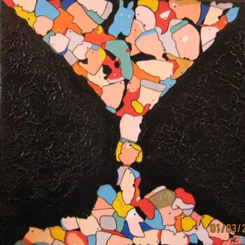 Картина под названием "LA FAILLE" - Annick Couëdel, Подлинное произведение искусства, Акрил