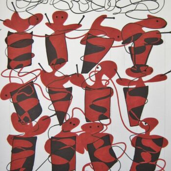 Dessin intitulée "MUSIQUE !" par Annick Couëdel, Œuvre d'art originale