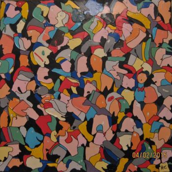 Painting titled "AGORA" by Annick Couëdel, Original Artwork, Acrylic