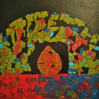 Schilderij getiteld "UN MONDE SE MEURT,…" door Annick Couëdel, Origineel Kunstwerk, Acryl