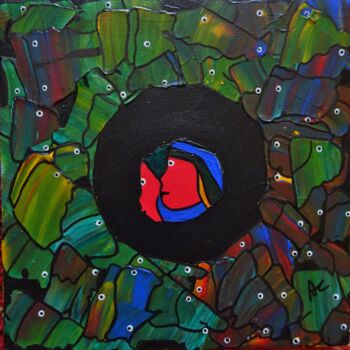 Painting titled "AMIS OU ENNEMIS ?" by Annick Couëdel, Original Artwork, Acrylic