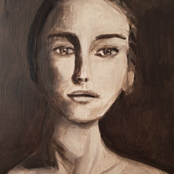 Pittura intitolato "Portrait 4" da Annick Fournier, Opera d'arte originale, Acrilico