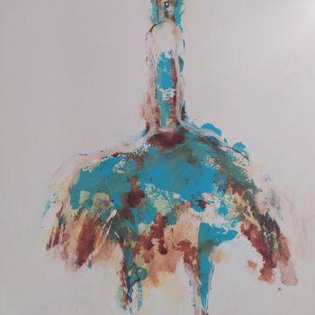 Картина под названием "danseuse fd bl 2" - Annick Harnie, Подлинное произведение искусства, Акрил Установлен на Деревянная р…