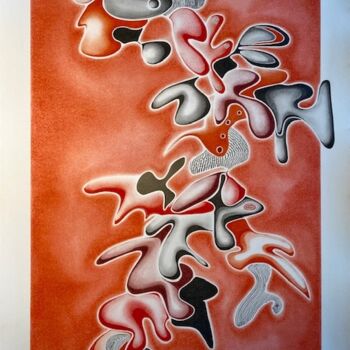 Dessin intitulée "Rouge d'envie" par Annick Létourneau, Œuvre d'art originale, Pastel