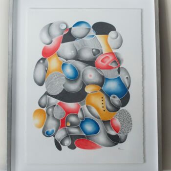 Dessin intitulée "Tissés serrés" par Annick Létourneau, Œuvre d'art originale, Pastel Monté sur Carton