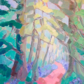Ζωγραφική με τίτλο "Bois de Kermoal au…" από Annick Queffélec, Αυθεντικά έργα τέχνης, Λάδι