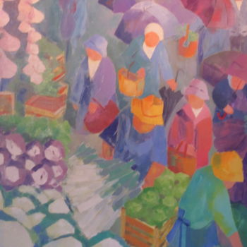 绘画 标题为“marché breton” 由Annick Queffélec, 原创艺术品, 油