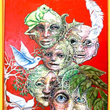 Peinture intitulée "animal-vegetal" par Annick Samaurow, Œuvre d'art originale