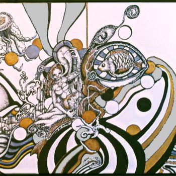 Drawing titled "Retable" by Annick Samaurow, Original Artwork