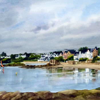 Painting titled "concarneau." by Annick Berteaux, Original Artwork, Watercolor