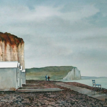 Malerei mit dem Titel "2011treport" von Annick Berteaux, Original-Kunstwerk, Aquarell