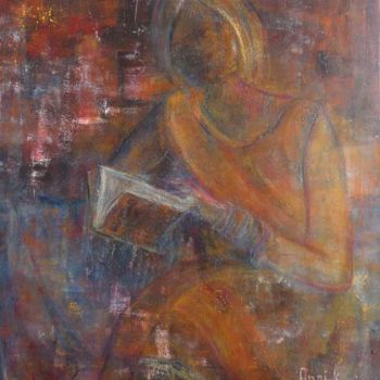 Peinture intitulée "La lectrice" par Annick, Œuvre d'art originale