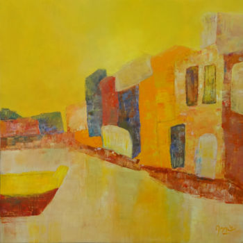Painting titled "Burano au soleil" by Annick, Original Artwork