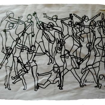 Gravures & estampes intitulée "récital sur tissu" par Nicolas Accardo (Annico), Œuvre d'art originale, Sérigraphie