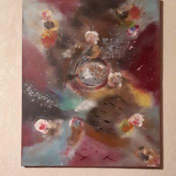 Peinture intitulée "Espace en fusion" par Nanou, Œuvre d'art originale, Acrylique