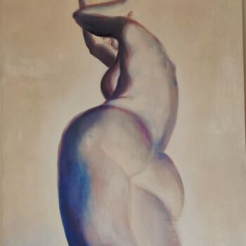Painting titled "DESACORPS" by Annie Briançon Marjollet, Original Artwork, Oil Mounted on Wood Stretcher frame