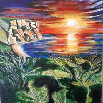 Painting titled "Bain de soleil" by Annie Décarpes (kirova), Original Artwork, Acrylic