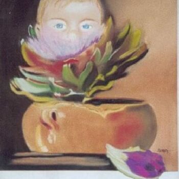 Pintura intitulada "DOUX REGARD" por Annie Dite Ana Maillet, Obras de arte originais