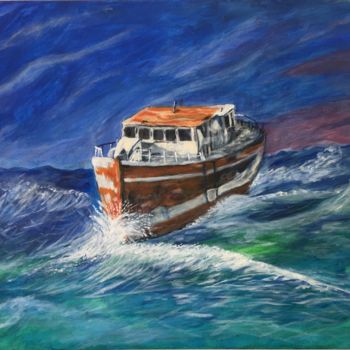 Peinture intitulée "Tempête en mer" par Ani. L, Œuvre d'art originale, Acrylique