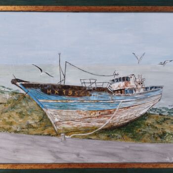 Peinture intitulée "cimetière marin" par Annie Foix, Œuvre d'art originale, Acrylique