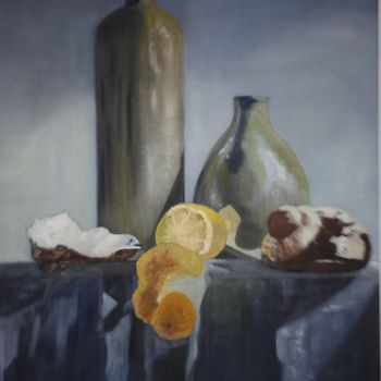 Painting titled "Les coquillages" by Annie Foix, Original Artwork, Oil