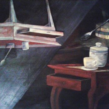 Peinture intitulée "Extrait de la table…" par Annie Foix, Œuvre d'art originale, Huile