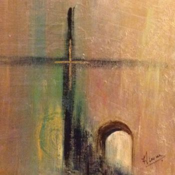 Pittura intitolato "Porte de l'eden" da Annie Galipot, Opera d'arte originale, Acrilico