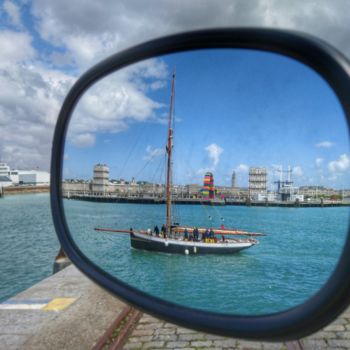 Photography titled "Le port du Havre (7…" by Annie Gazé, Original Artwork, Digital Photography Mounted on Aluminium