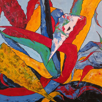 Pintura titulada "Le plaisir d’une de…" por Annie Krebs, Obra de arte original, Acrílico Montado en Bastidor de camilla de m…