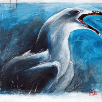 Painting titled "mouette-02-bd.jpg" by Annie Lanoy, Original Artwork