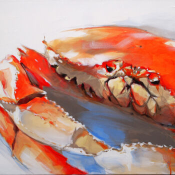 Pittura intitolato "crabe" da Annie Lanoy, Opera d'arte originale